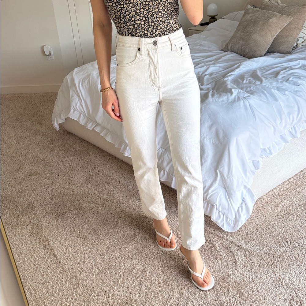 Abercrombie & Fitch Cream the ankle Straight ultra high rise Jeans denim